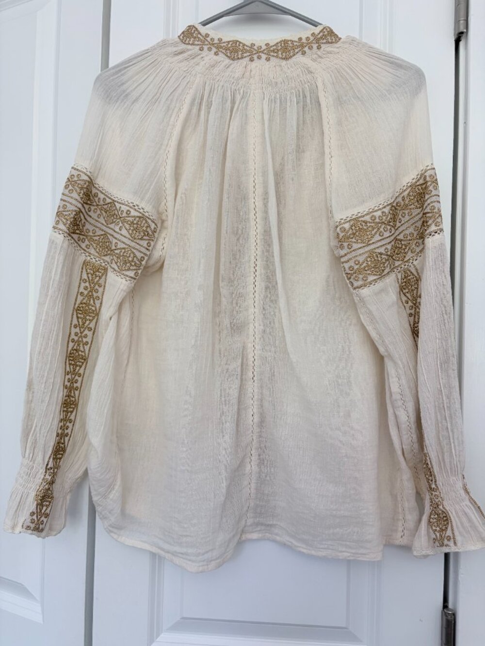 Maison Hotel Violette Blouse Gold Embroidery Size M - Picture 7 of 12